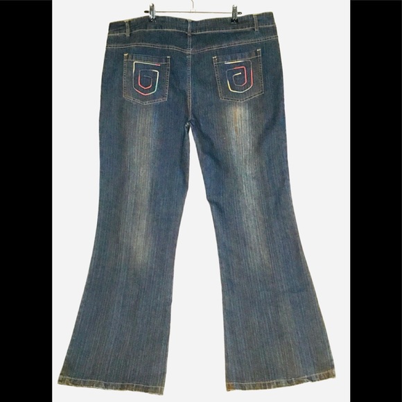 Style Women Multicolor Embellished Flare Leg Jeans - Picture 1 of 8